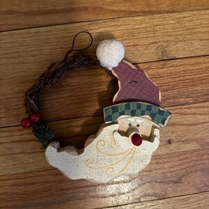 Festive Santa Wreath with Red and Green Accents